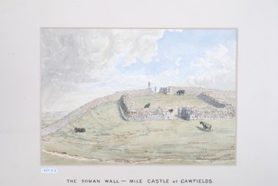 Římská zeď – Mile Castle v Cawfields, 1880-89 (wc na papíře) od David Mossman