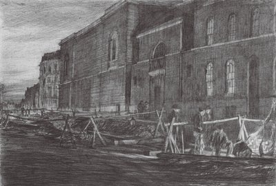 Londýn: Newgate Prison (barevná litografie) od David Muirhead (after) Bone
