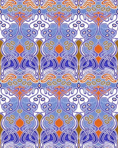 Beauclair Blue Orange, 2018 (kombinovaná digitální technika) od David Newton