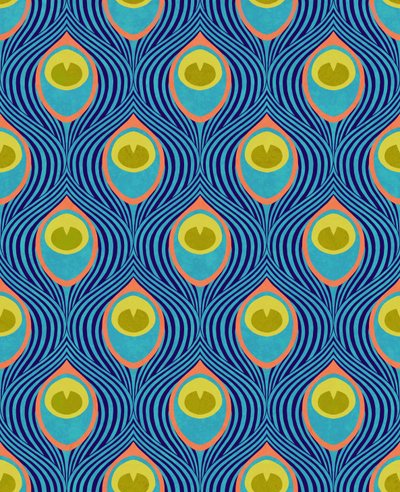 Peacock Cyan, 2019 (smíšená digitální technika) od David Newton