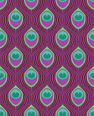 Peacock Magenta, 2019 (kombinovaná digitální technika) od David Newton