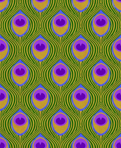 Peacock Yellow, 2019 (digitální mix médií) od David Newton