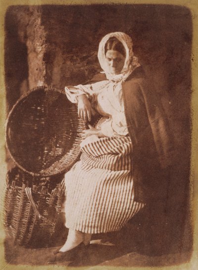 Paní Hallová, Newhaven, 1843-47 (tisk na solný papír z negativu kalotypie) (viz také 224278, 224279) od David Octavius Hill