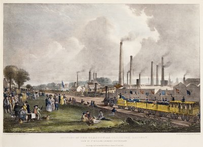 Pohled na St. Rollox při pohledu na jihovýchod; Otevření železnice Glasgow a Garnkirk, 1832 od David Octavius Hill