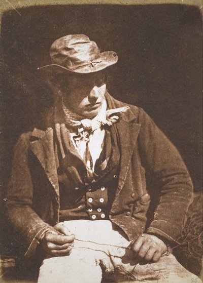 Willie Liston, „Redding [čištění nebo příprava] linky“; Newhavenský rybář od David Octavius Hill and Robert Adamson