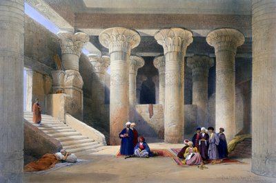 „Interiér chrámu v Esně, Horní Egypt“, 1838 od David Roberts, Louis Haghe