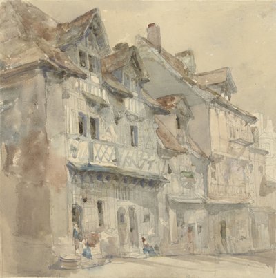 Domy v Dieppe od David Roberts (attributed to)