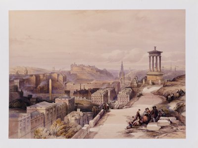 Pohled na Edinburgh, z „Skotska vymezeného v sérii pohledů od J.M.W. Turnera, Davida Robertse atd.“, kolem roku 1850 od David Roberts