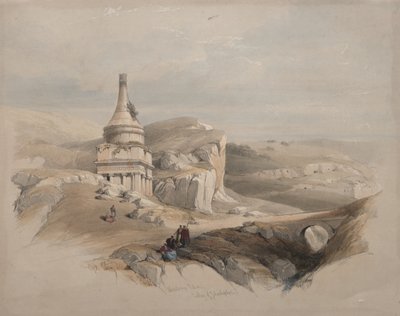 Absalomův sloup, Údolí Jošafatovo od David Roberts