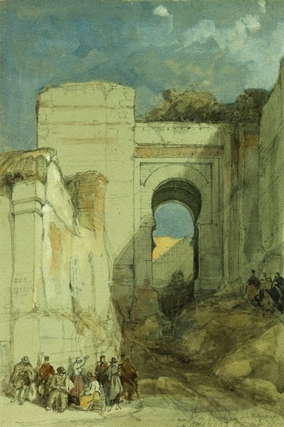 Stará maurská brána, Granada, 1883 od David Roberts