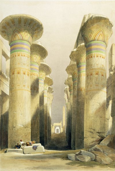 Central Avenue of the Great Hall of Columns, Karnak, from Egypt and Nubia, Vol.1 od David Roberts