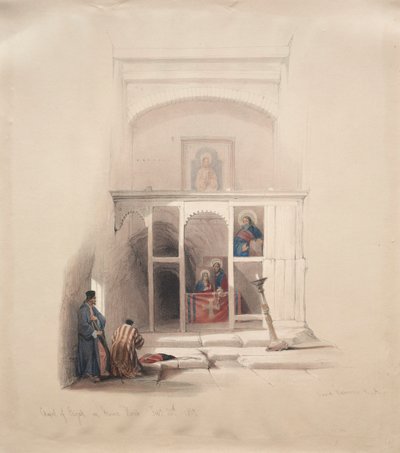 Kaple Eliáše na hoře Horeb, 1839. od David Roberts
