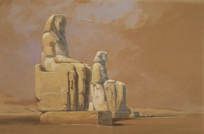 Kolosy, Théby, 1838 od David Roberts