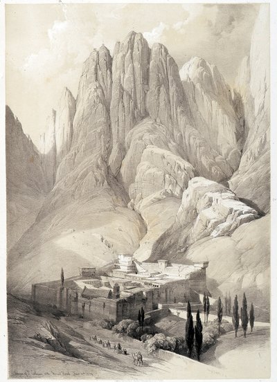 Klášter svaté Kateřiny, kresba vytvořená 19/02/1839 ve „Svaté zemi“, Londýn 1849. od David Roberts