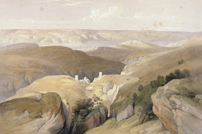 Klášter sv. Saby, duben 1839, ze svazku II „Svatá země“; vyryl Louis Haghe (1806-85) vydaný v Londýně, 1842 od David Roberts