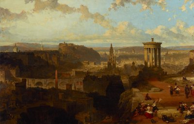 Edinburgh z kopce Calton Hill od David Roberts
