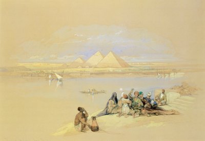 Egypt, Gíza, pyramidy, David Roberts od David Roberts