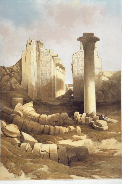 Egypt, sloupová síň chrámu v Karnaku, od Davida Robertse od David Roberts