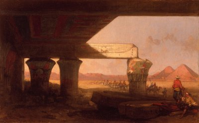 Egyptská krajina s dalekým výhledem na pyramidy od David Roberts