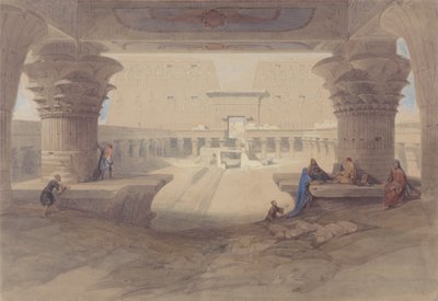 Z podhledu pod portikem chrámu v Edfu, Horní Egypt od David Roberts