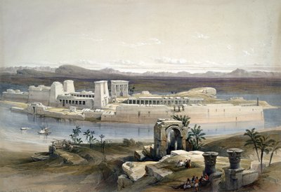 Celkový pohled na ostrov Philae v Núbii