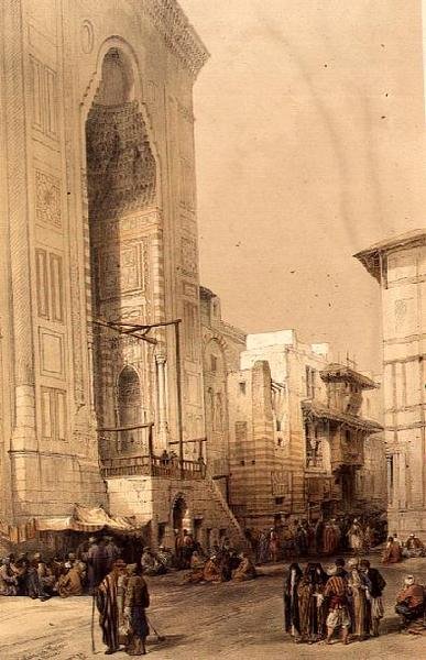 Velký vchod do mešity sultána Hasana, z "Egypt a Núbie", sv. 3 (litho) od David Roberts