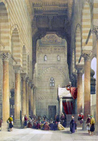 Interiér mešity Metwalys (litho) od David Roberts