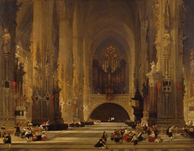 Interiér katedrály svatého Štěpána, Vídeň, 1853 od David Roberts