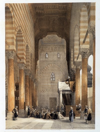 Interiér mešity Metwalys v Káhiře ve „Svaté zemi“, Londýn 1849 od David Roberts