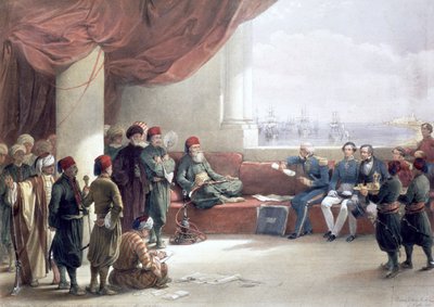 Rozhovor s místokrálem Egypta v jeho paláci, Alexandrie, Egypt, 12. května 1839, 19. století od David Roberts