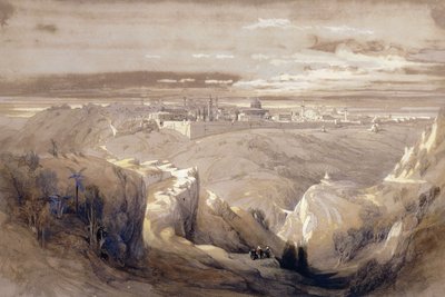 Jeruzalém od cesty vedoucí do Betanie, od David Roberts