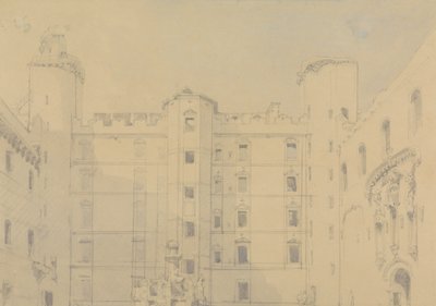 Nádvoří paláce Linlithgow, West Lothian od David Roberts