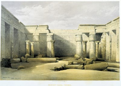 Medinet Abu (Medinet-Habou), Théby (Théby) - ve „Svaté zemi“, Londýn 1849 od David Roberts