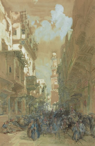 Mešita El Mooristan, Káhira, Egypt, 1838 od David Roberts