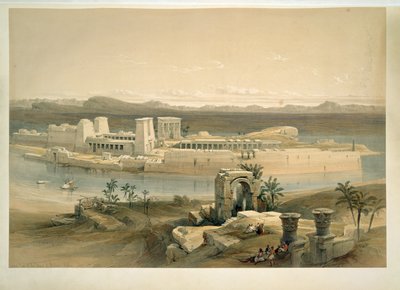 Ostrov Philae, Assuán, Egypt (akvarel) od David Roberts