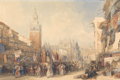 Plaza Real a procesí od David Roberts