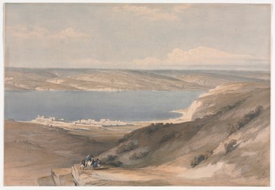 Galilejské jezero v Genezaretě při pohledu směrem k Bášanu od David Roberts
