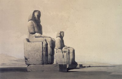 Sochy v Thébách, Egypt, c1845 (litografie) od David Roberts