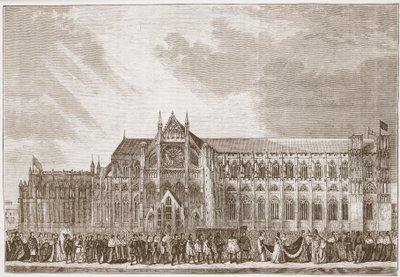 Korunovační průvod Anny Boleynové do Westminsterského opatství, ilustrace z 
