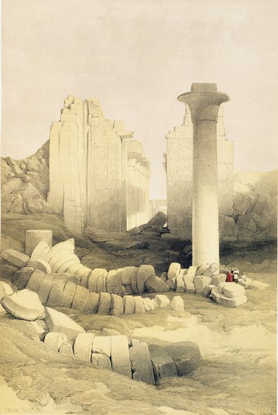 Dromos neboli Centrální síň Velkého Amunova chrámu, Karnak, z Egypta a Núbie, sv.2 od David Roberts
