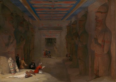 Hypostylová síň Velkého chrámu v Abu Simbel, Egypt od David Roberts