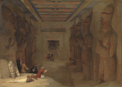 Hypostylová síň Velkého chrámu v Abú Simbelu, Egypt od David Roberts
