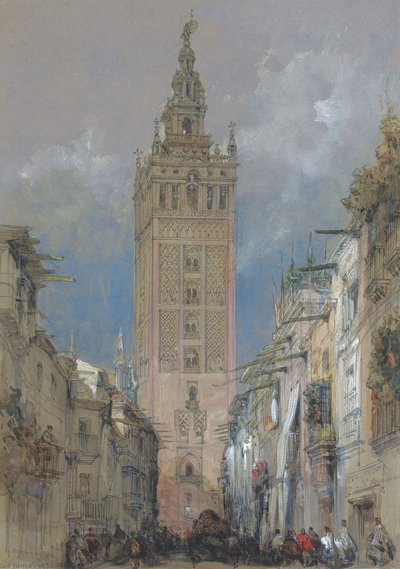 Maurská věž v Seville, zvaná Giralda, Španělsko od David Roberts