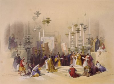 Kámen Unction u Svatého hrobu, Jeruzalém od David Roberts