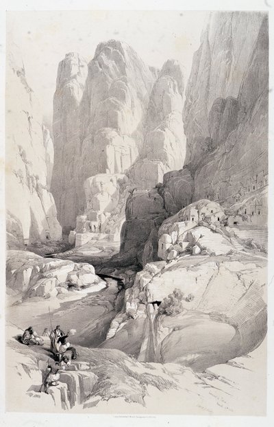 Divadlo (vchod do Petry), kresba vytvořená 10/03/1839 ve „Svaté zemi“, Londýn 1849 od David Roberts