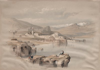 Tiberias, ze zdí, Bezpečnost na dálku, 1839. od David Roberts
