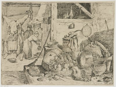interiér kuchyně od David Teniers (II) (attributed to)