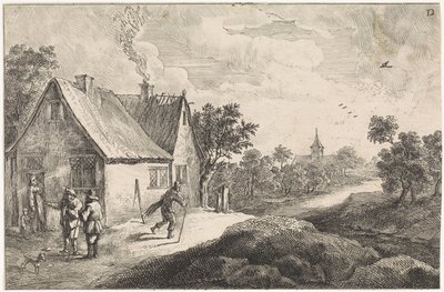 Selská vesnička s postavami od David Teniers (II)