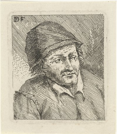 Busta muže s kloboukem vpravo od David Teniers (II)