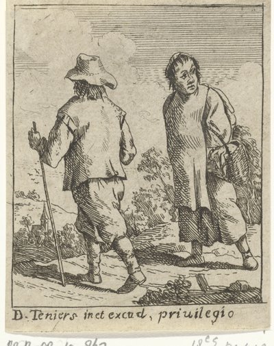 Farmářský pár na cestě od David Teniers (II)